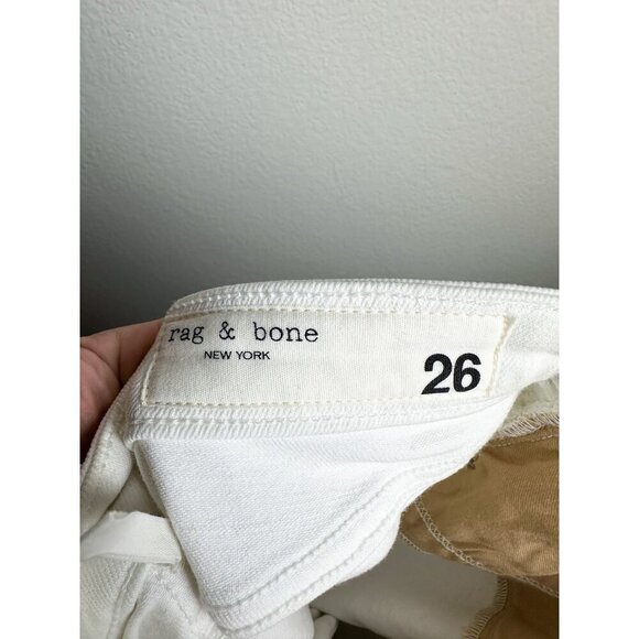 NWT Rag & Bone Nina High-Rise Ankle Flare Womens White Jeans Size 26 Raw Hem - Picture 15 of 15